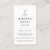 大理石&バラ金ゴールドはさみヘアスタイリスト 名刺 (裏面)