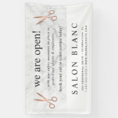 大理石&バラ金ゴールドはさみ髪のサロン再開く 横断幕 (縦)