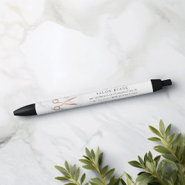 大理石&バラ金ゴールドはさみ |ヘアサロン事業 黒ボールペン