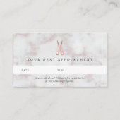 大理石&バラ金ゴールドはさみ |ヘアサロン 予約カード (正面)