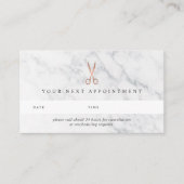 大理石&バラ金ゴールドはさみ |ヘアサロン 予約カード (正面)