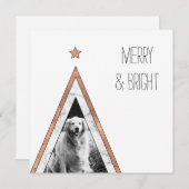 大理石&バラ金ゴールドクリスマスツリーのグリーティングカード シーズンカード (正面/裏面)