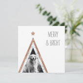 大理石&バラ金ゴールドクリスマスツリーのグリーティングカード シーズンカード (スタンド正面)