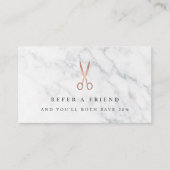 大理石&バラ金ゴールドシザーロゴ |ヘアサロン 紹介カード (正面)