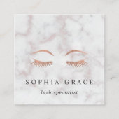 大理石&バラ金ゴールドラッシュズ&ブローズ美しい スクエア名刺 (正面)