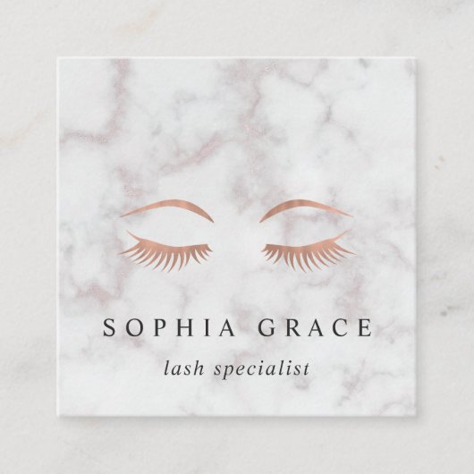 大理石&バラ金ゴールドラッシュズ&ブローズ美しい スクエア名刺 (正面)