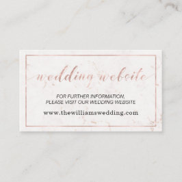 大理石&バラ金ゴールド結婚タイポグラフィのウェブサイト エンクロージャーカード