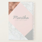 大理石,バラ金ゴールド,グレーと赤面ピンク プランナー手帳 (裏面)