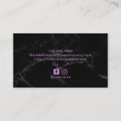 大理石&パープルアガテメイクアップアーティストヘアサロン 名刺 (裏面)