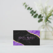 大理石&パープルアガテメイクアップアーティストヘアサロン 名刺 (スタンド正面)