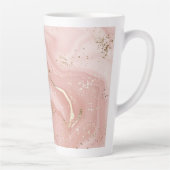 大理石 ピンク ゴールド グリッター 抽象的 パターン カフェラテマグ (右)