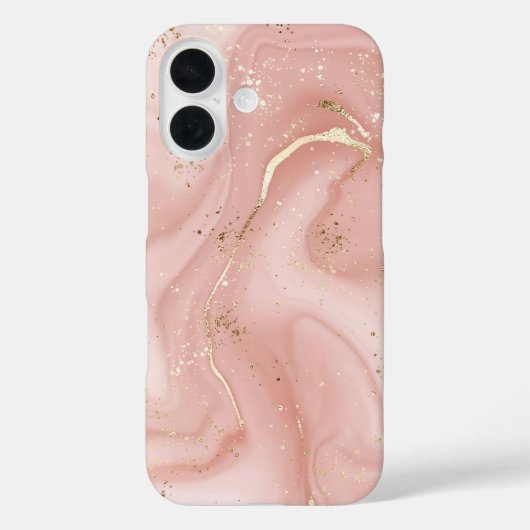 大理石 ピンク ゴールド グリッター 抽象的 パターン Case-Mate iPhoneケース (裏面)