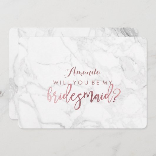 大理石+フェイクバラ金ゴールドが…… 招待状 (正面/裏面)