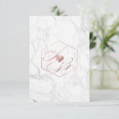 大理石、フェイクバラ金ゴールドスファンシークリプトモノグラム 招待状 (スタンド正面)