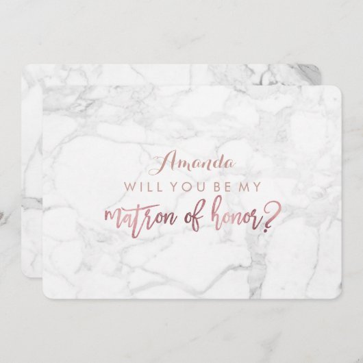 大理石/フェイクバラ金ゴールド...マトロンになりますか? 招待状 (正面/裏面)