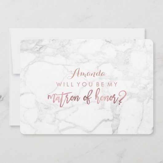 大理石/フェイクバラ金ゴールド...マトロンになりますか? 招待状 (正面)