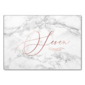大理石 フェイク ローズゴールド ロマンチック カリグラフィー 7 テーブルナンバー (裏面)