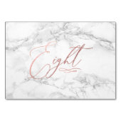 大理石 フェイク ローズゴールド ロマンチック カリグラフィー 8 テーブルナンバー (裏面)