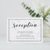 大理石 & ブラック モダン タイポグラフィー 結婚式 披露宴 招待状 (スタンド正面)