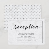 大理石 & ブラック モダン タイポグラフィー 結婚式 披露宴 招待状 (正面/裏面)