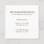 大理石 モノグラム 名前イニシャル 手紙 フラワー リース スクエア名刺 (裏面)