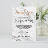 大理石 ローズゴールド ありがとうカード 婚約 結婚 招待状 (スタンド正面)