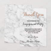 大理石 ローズゴールド ありがとうカード 婚約 結婚 招待状 (正面/裏面)