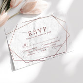 大理石 ローズゴールド シンプル 幾何学 結婚式 RSVP