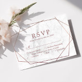 大理石 ローズゴールド シンプル 幾何学 結婚式 RSVP