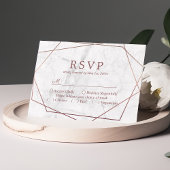 大理石 ローズゴールド シンプル 幾何学 結婚式 RSVP