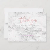 大理石 偽ローズゴールド スクリプト ありがとうございます 招待状 (裏面)