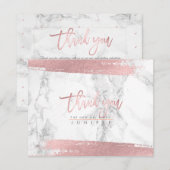 大理石 偽ローズゴールド スクリプト ありがとうございます 招待状 (正面/裏面)