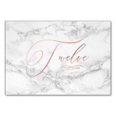 大理石 偽 ローズゴールド カリグラフィー 12 テーブルナンバー (裏面)