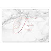 大理石 偽 ローズゴールド ロマンチック カリグラフィー ツー ２ テーブルナンバー (裏面)