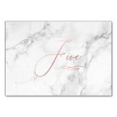 大理石 偽 ローズゴールド ロマンチック カリグラフィー ファイブ ５ テーブルナンバー (裏面)