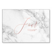 大理石 偽 ローズゴールド ロマンチック カリグラフィー ４ ４ テーブルナンバー (正面)