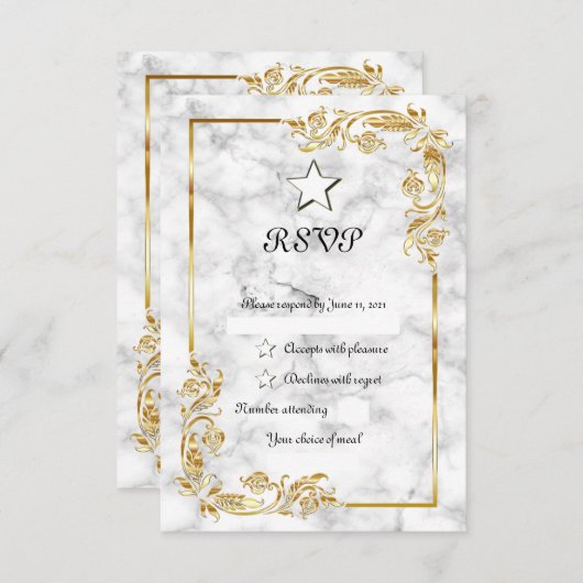 大理石 出欠カード (正面/裏面)