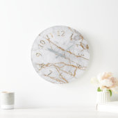 大理石&古い金ゴールド ラージ壁時計 (ホーム)