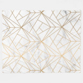 大理石、幾何学および金ゴールド フリースブランケット (正面(横))