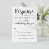 大理石 幾何 エレガント ウェディング RSVP カード (スタンド正面)