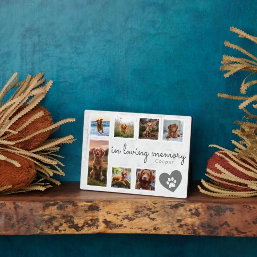 大理石 愛する記憶 犬の追悼 フォトプラーク (側面)