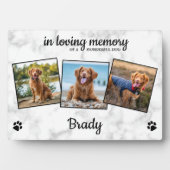 大理石　愛する記憶　３枚の写真　ペットメモリアル フォトプラーク (正面)