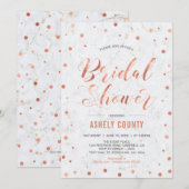大理石 & 水玉 | 現代の銅色の結婚前お祝いパーティー 招待状 (正面/裏面)