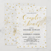 大理石 & 水玉 | 現代カップルの結婚前お祝いパーティー 招待状 (正面/裏面)