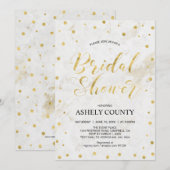 大理石 & 水玉 | 現代スクリプト ブライダルシャワー 招待状 (正面/裏面)