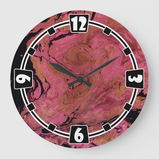 大理石、水色 ラージ壁時計 (正面)