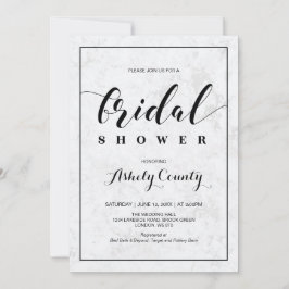大理石 | 現代シンプル タイポグラフィ ブライダルシャワー 招待状