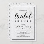 大理石 | 現代シンプル タイポグラフィ ブライダルシャワー 招待状 (正面/裏面)