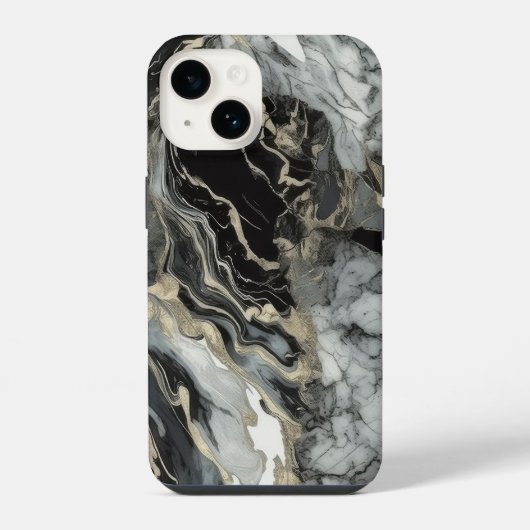 大理石+瑪瑙+高級+テクスチャー iPhoneケース (裏面)