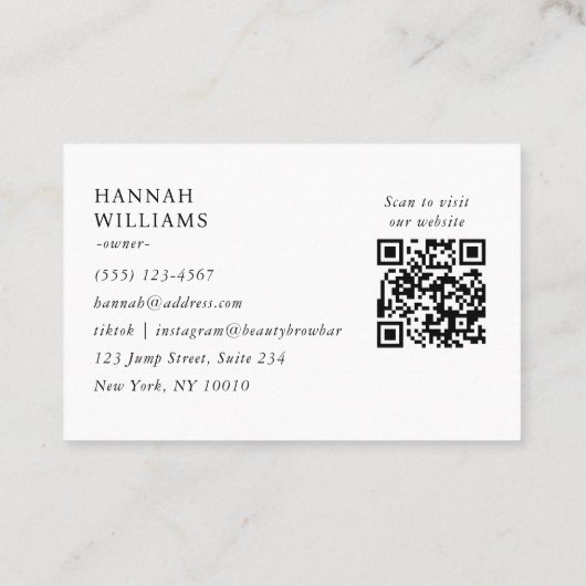 大理石、白銀、サロン、またはコード 名刺 (裏面)